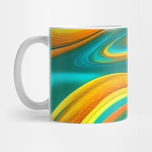 Abstract Turquoise and Gold Swirls Mug